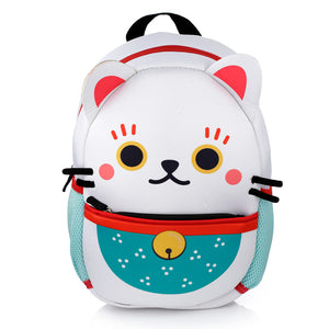 Maneki Neko Lucky Cat Neoprene Childrens Backpack / Rucksack