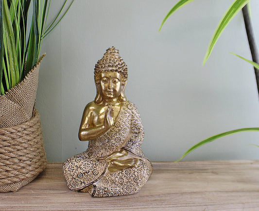 Gold Sitting Buddha (Resin) Ornament - Meditating