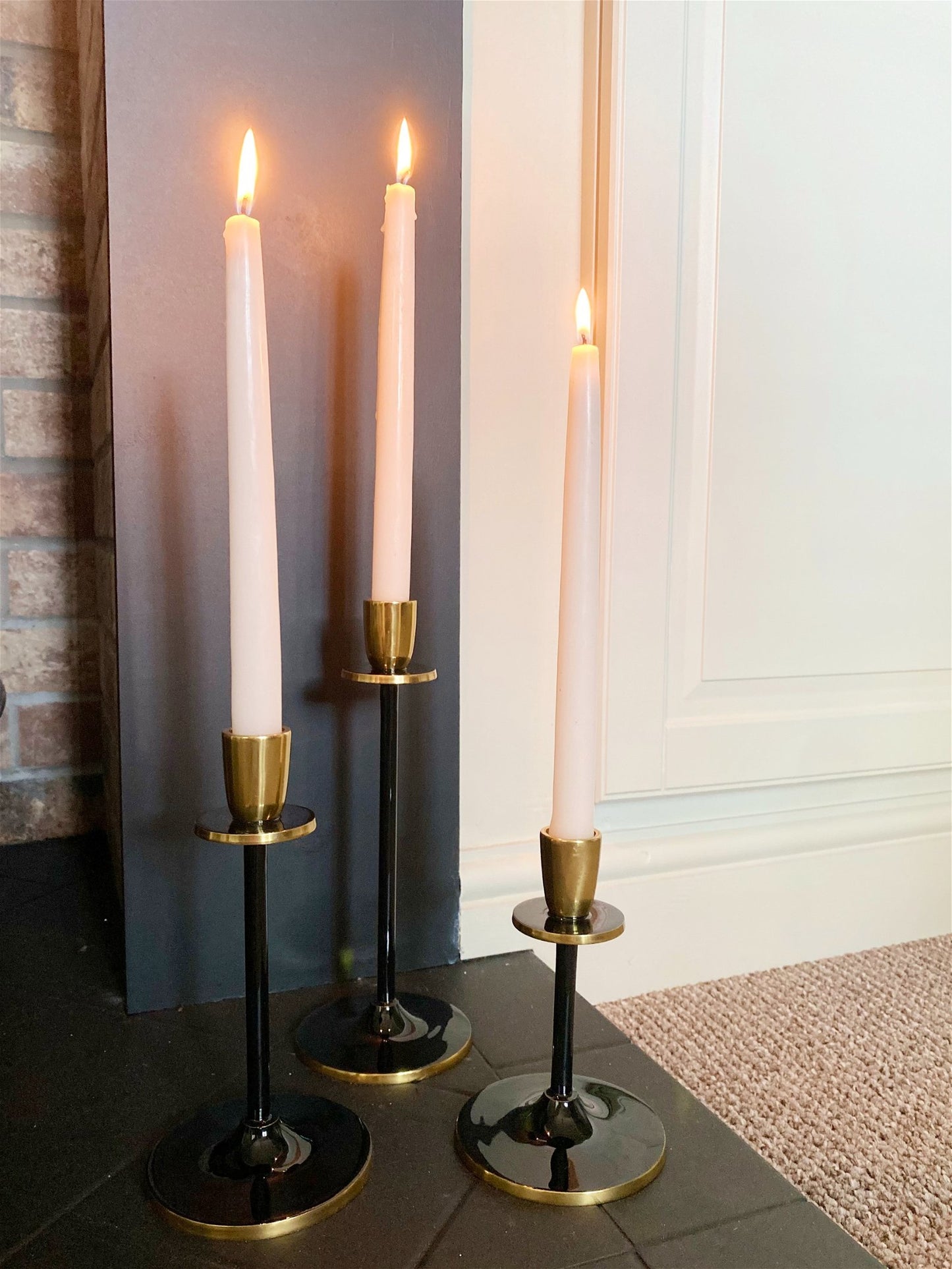 Large Black and Gold Candlestick