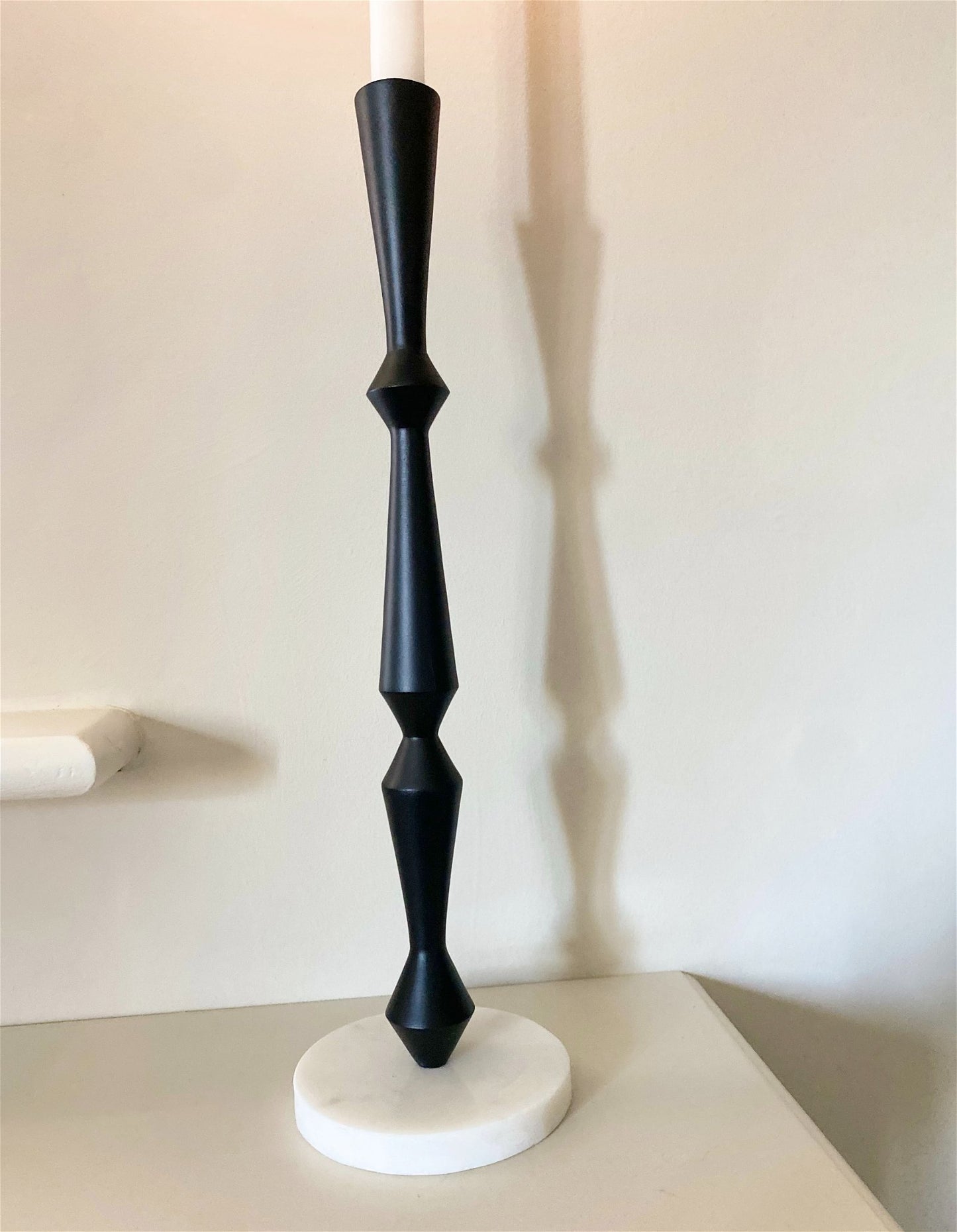 Black and Marble Effect Candlestick
