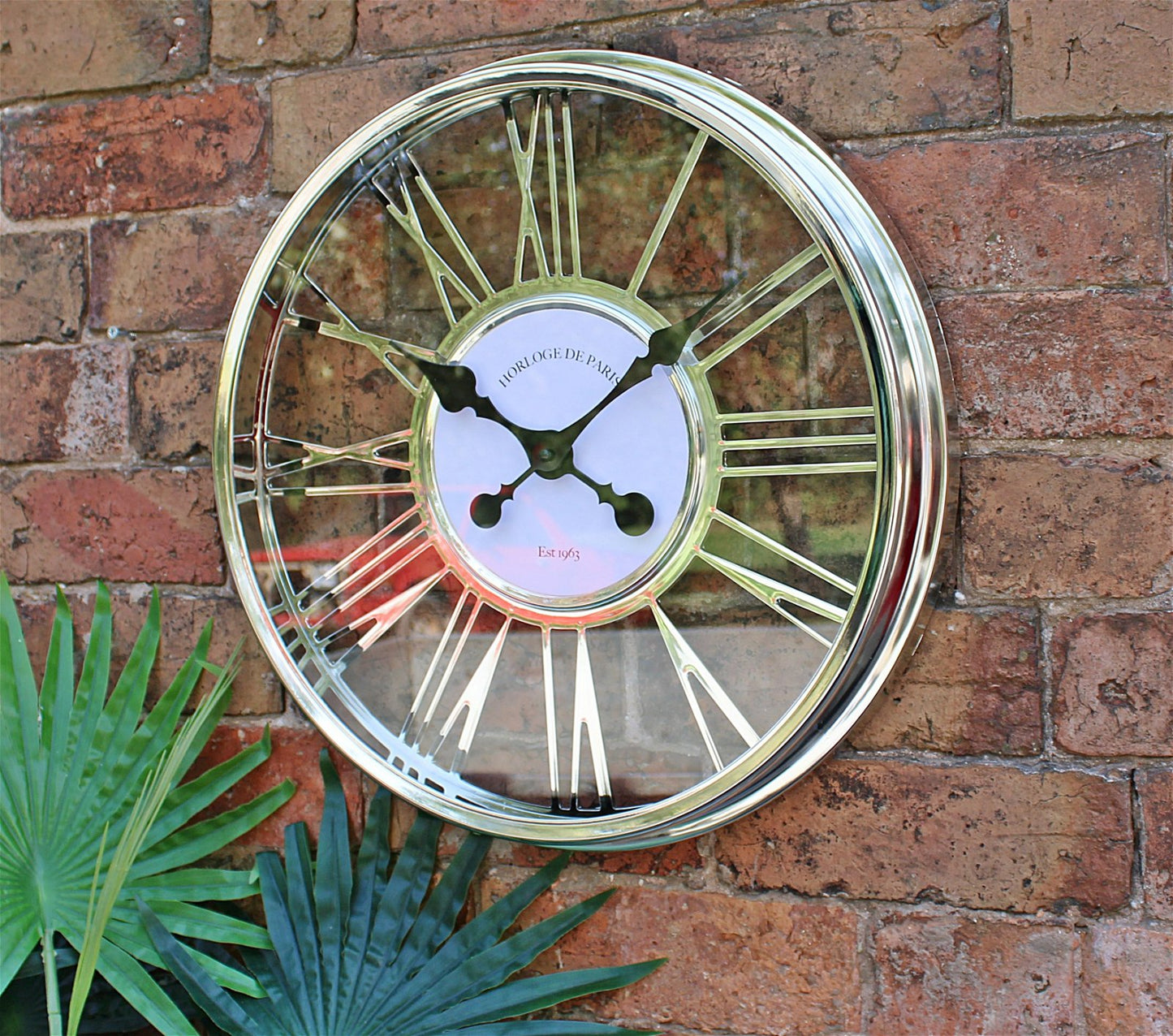 Large (45cm) Silver Wall Clock - UK Only