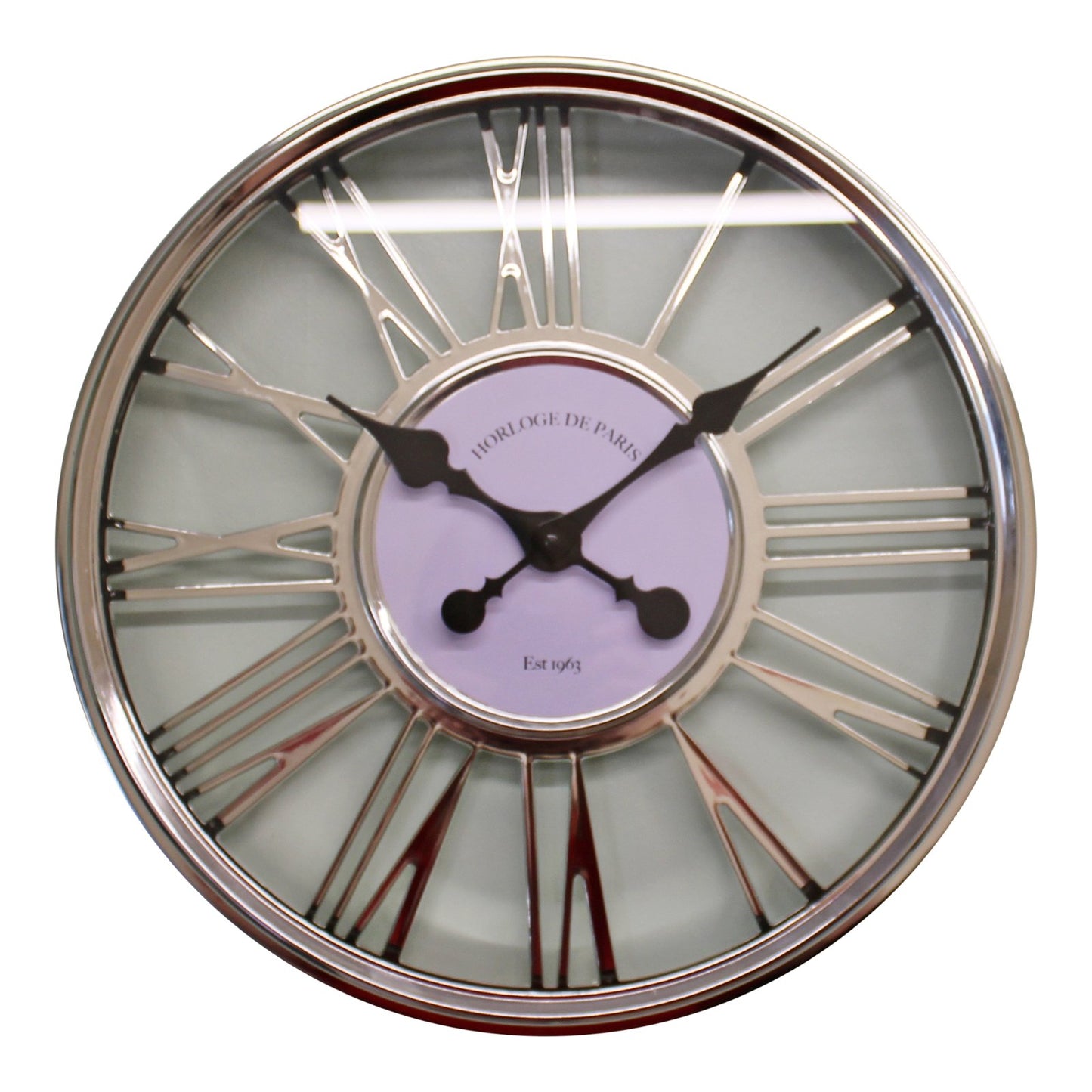 Large (45cm) Silver Wall Clock - UK Only