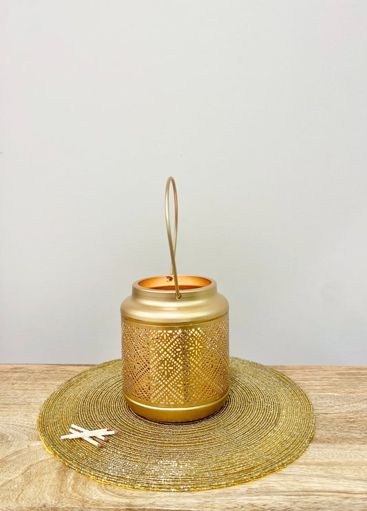 Small Copper Cut Out Design Lantern 27cm