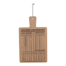 Hanging Cork Board with Kitchen Conversions Chart
