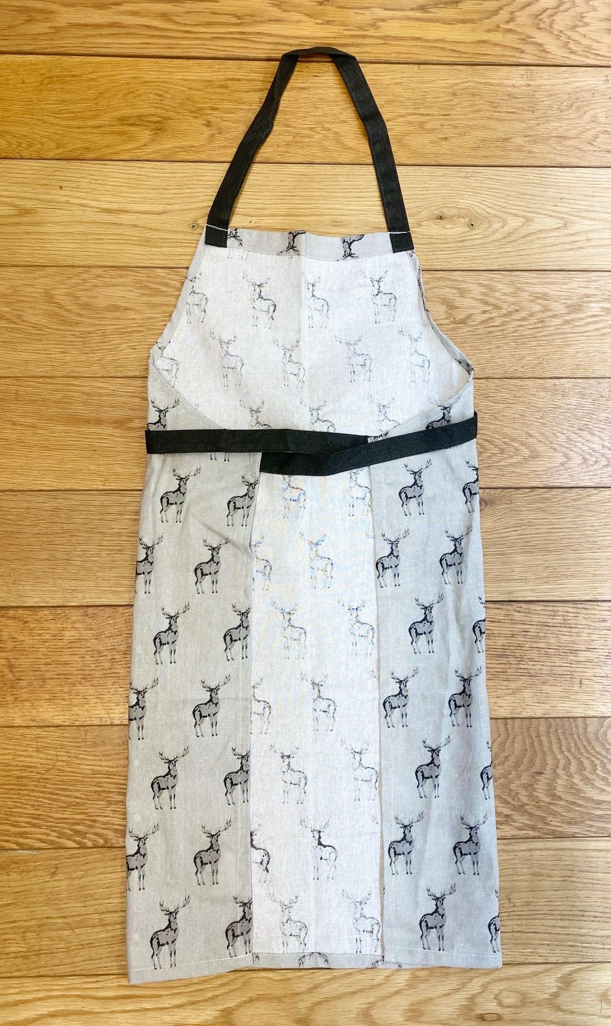 Grey Kitchen Apron With Stag Print Design