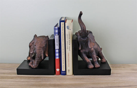 Bronze Effect Bookends - Elephant Design