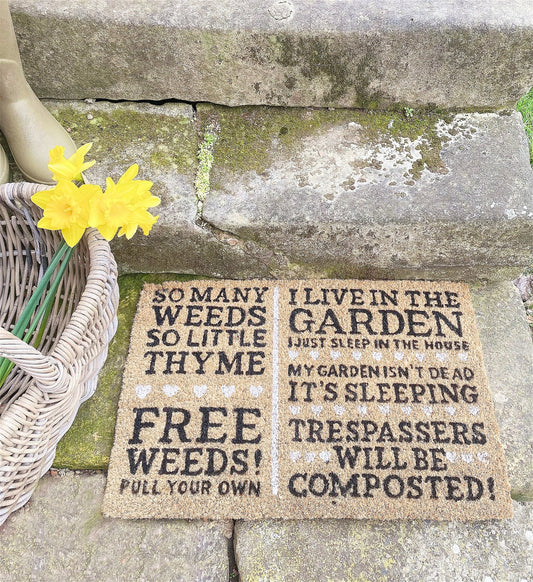 'Free Weeds' Garden Themed Doormat