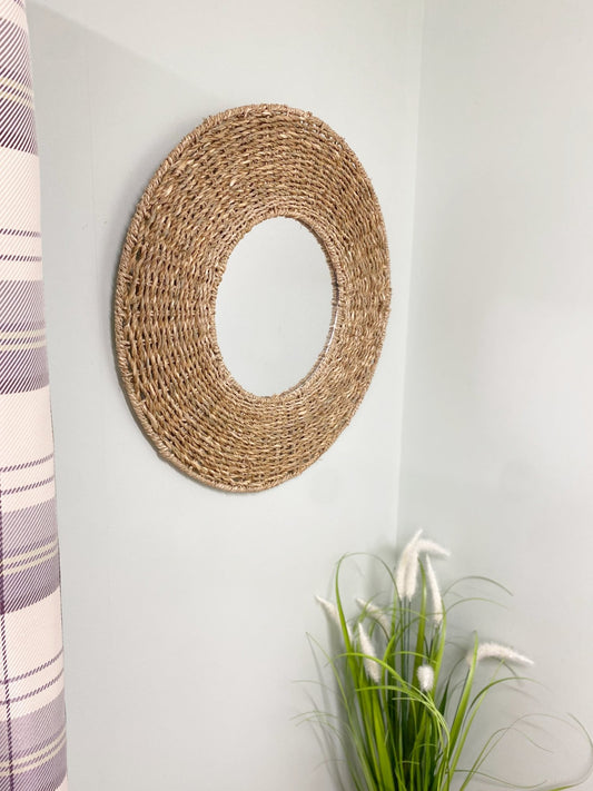Natural Seagrass Mirror 50cm - UK Only
