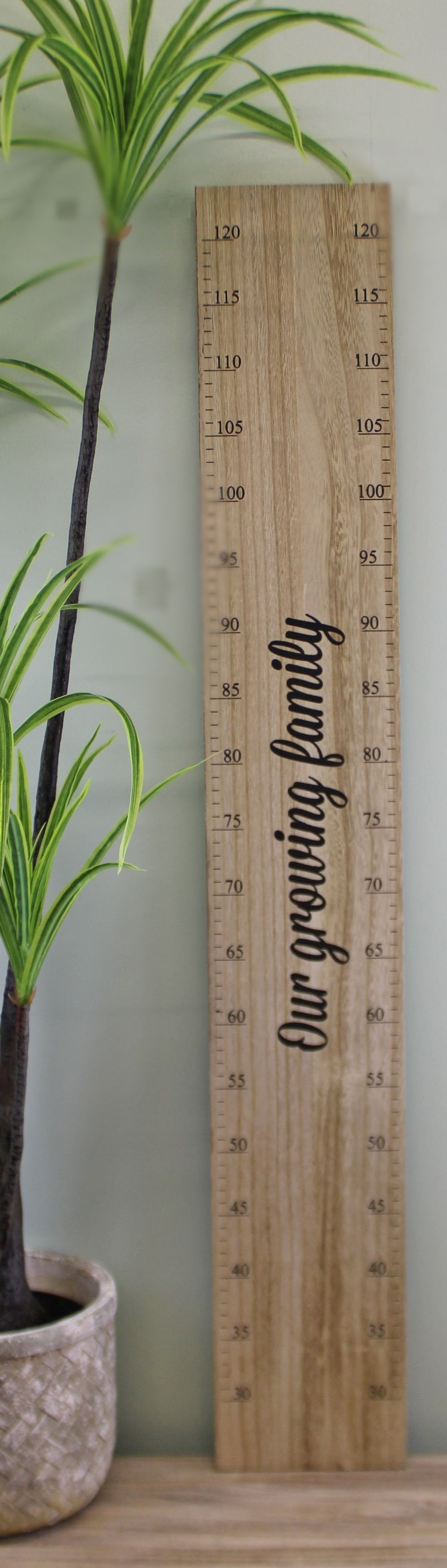 Height Chart Wall Plaque, Our Growing Family (100cm) - UK Only