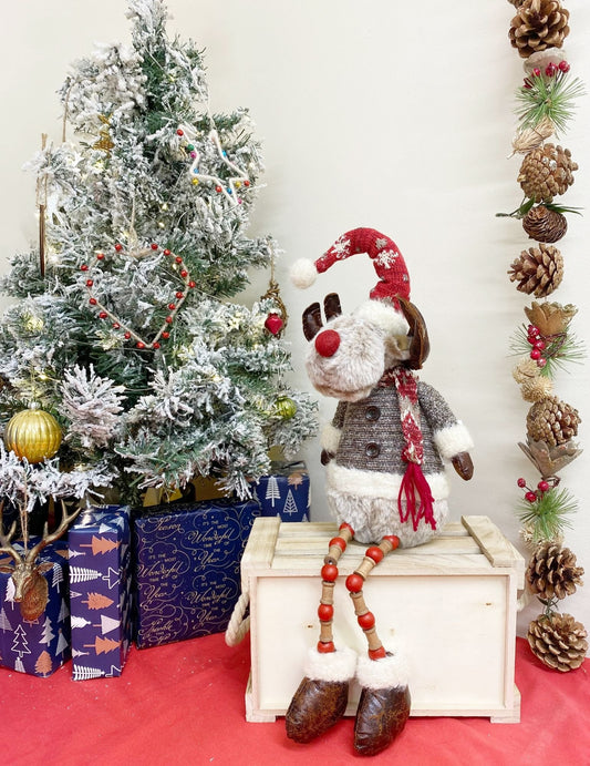Sitting Christmas Reindeer With Dangly Legs