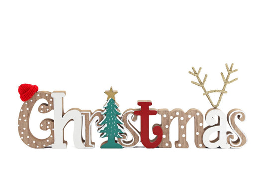 Freestanding Wooden Christmas (Word) Decoration