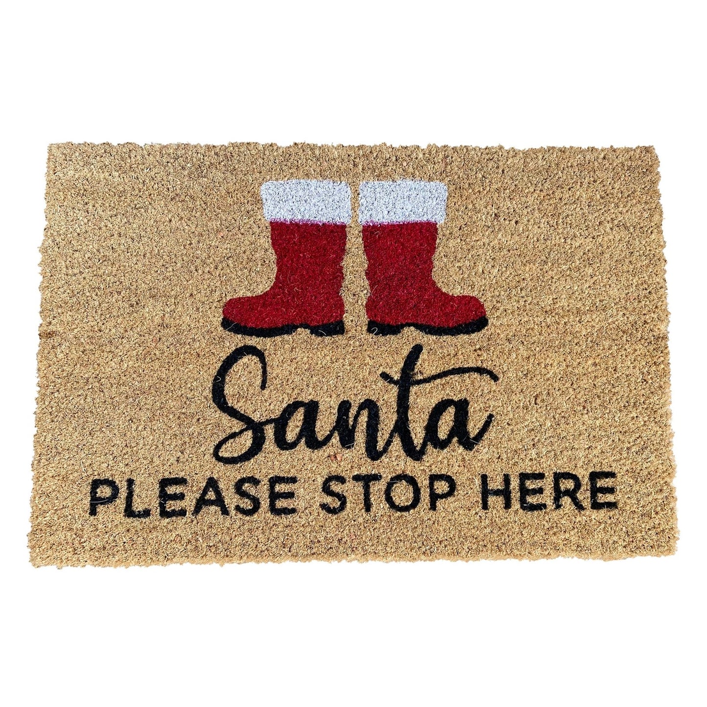 'Santa Please Stop Here' Christmas Doormat -UK Only