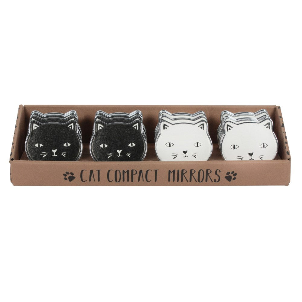 Cat Compact Mirror - Available in Black or White