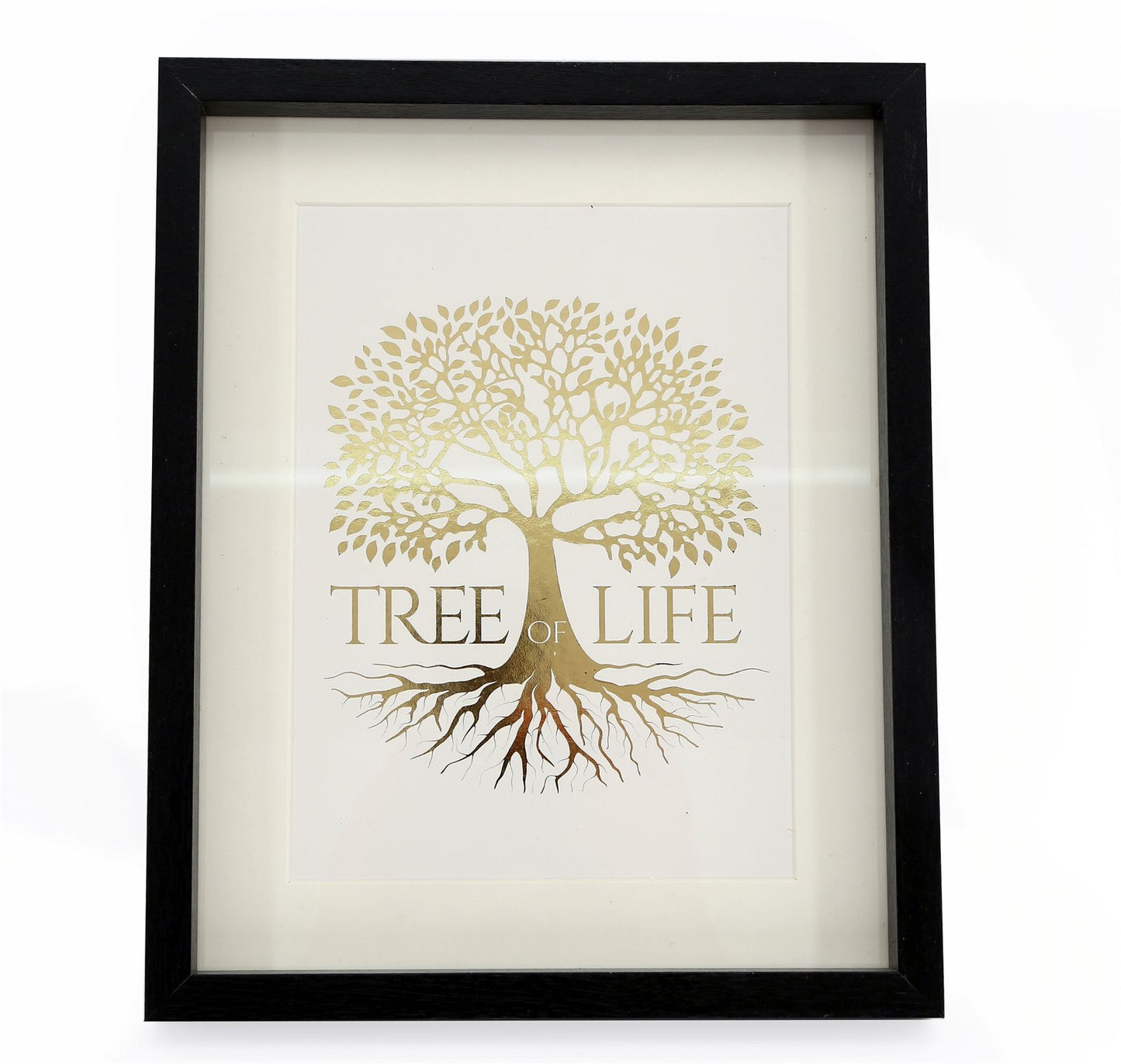 Gold Tree Of Life Print with Black Frame 25cm