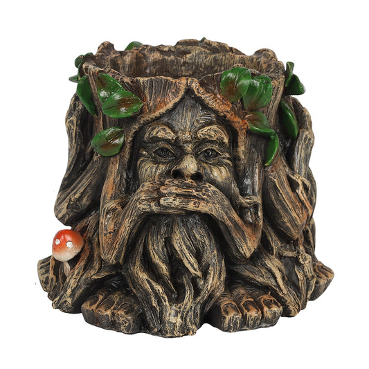 14cm Green Man Plant Pot (See, Speak, Hear No Evil)