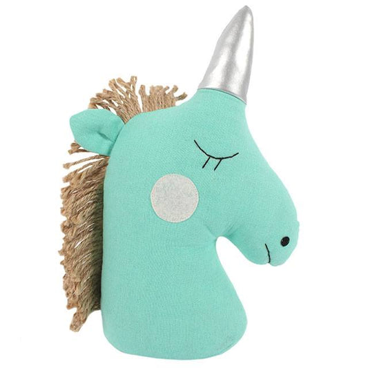 Turquoise Unicorn Doorstop