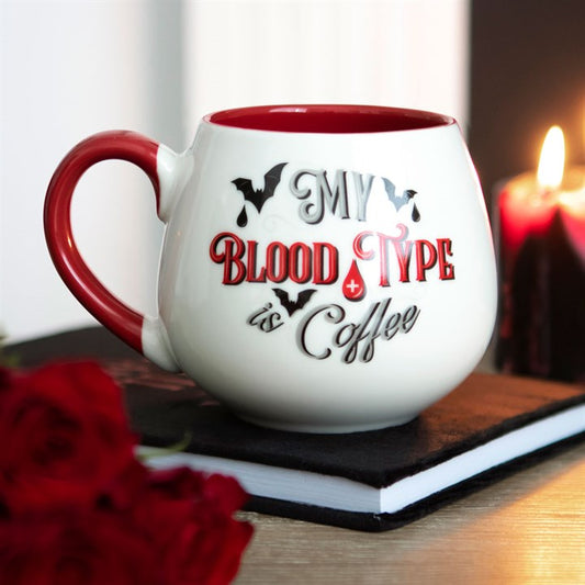 'My Blood Type is Coffee' Rounded Mug