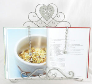 Heart Design Cookery Book Holder - Grey