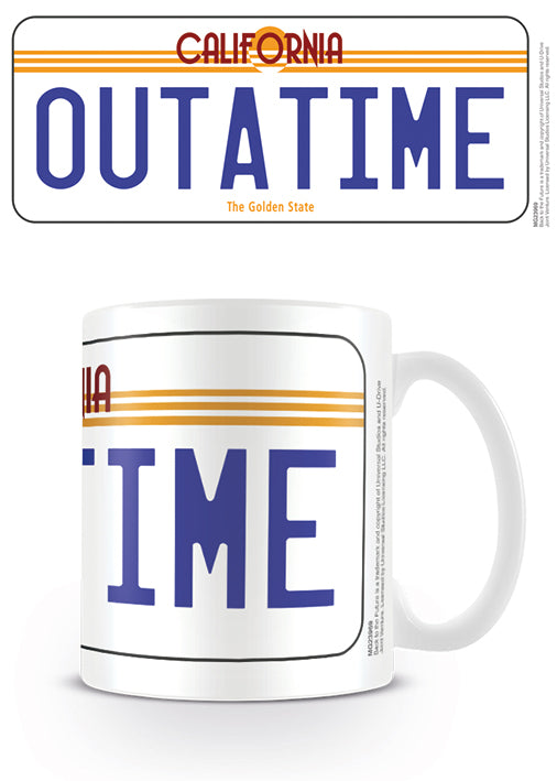 Back To The Future License Plate Ceramic Mug