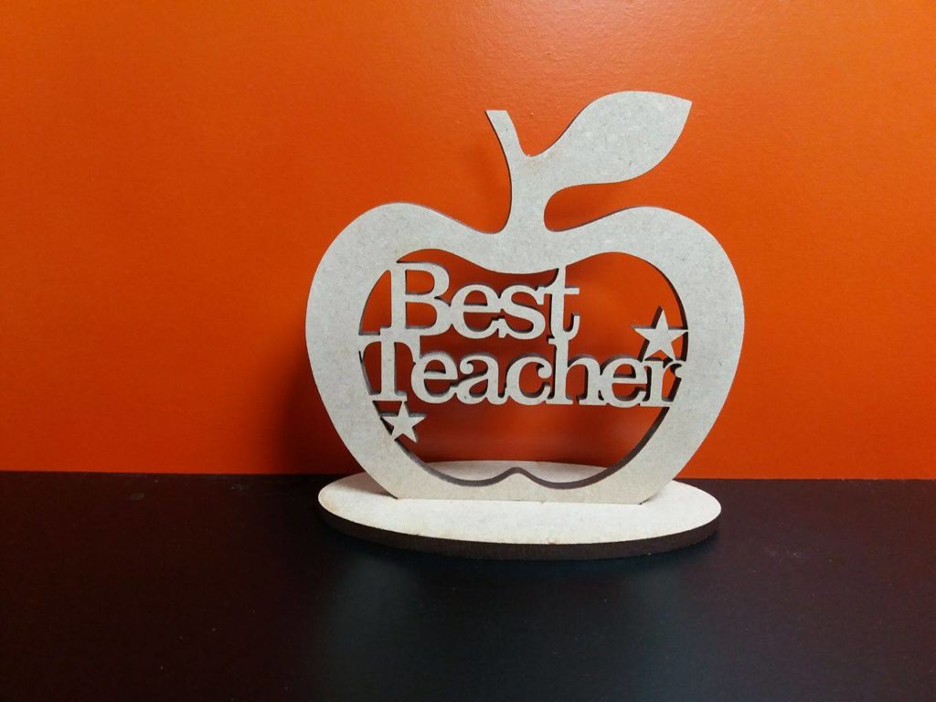 Wooden Best Teacher Apple With Stand