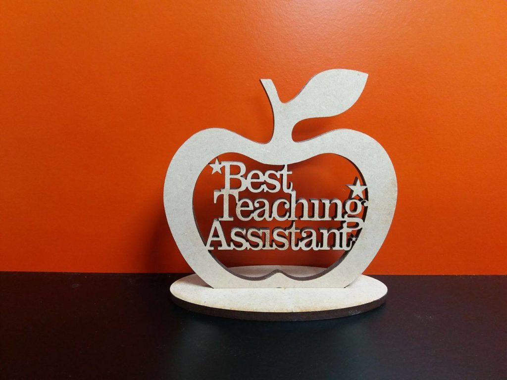 Wooden Best Teaching Assistant Apple With Stand