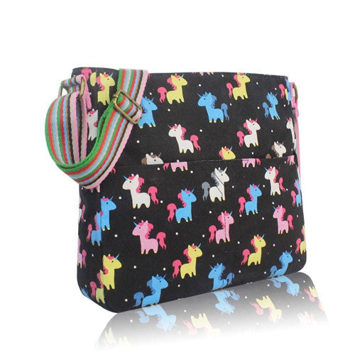 Unicorn Canvas Cross Body Bag - Various Colours Available