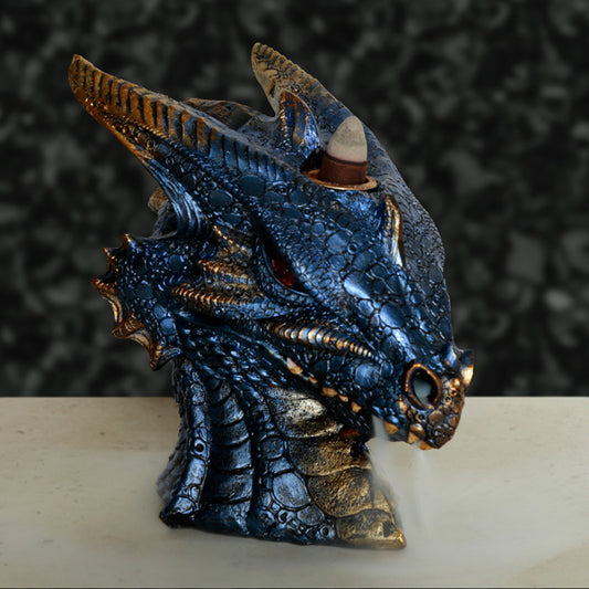 Backflow Incense Burner - Water (Blue) Dragon Head