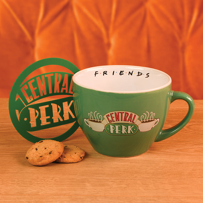 Friends 'Central Perk' Green Coffee / Cappuccino Mug with Stencil