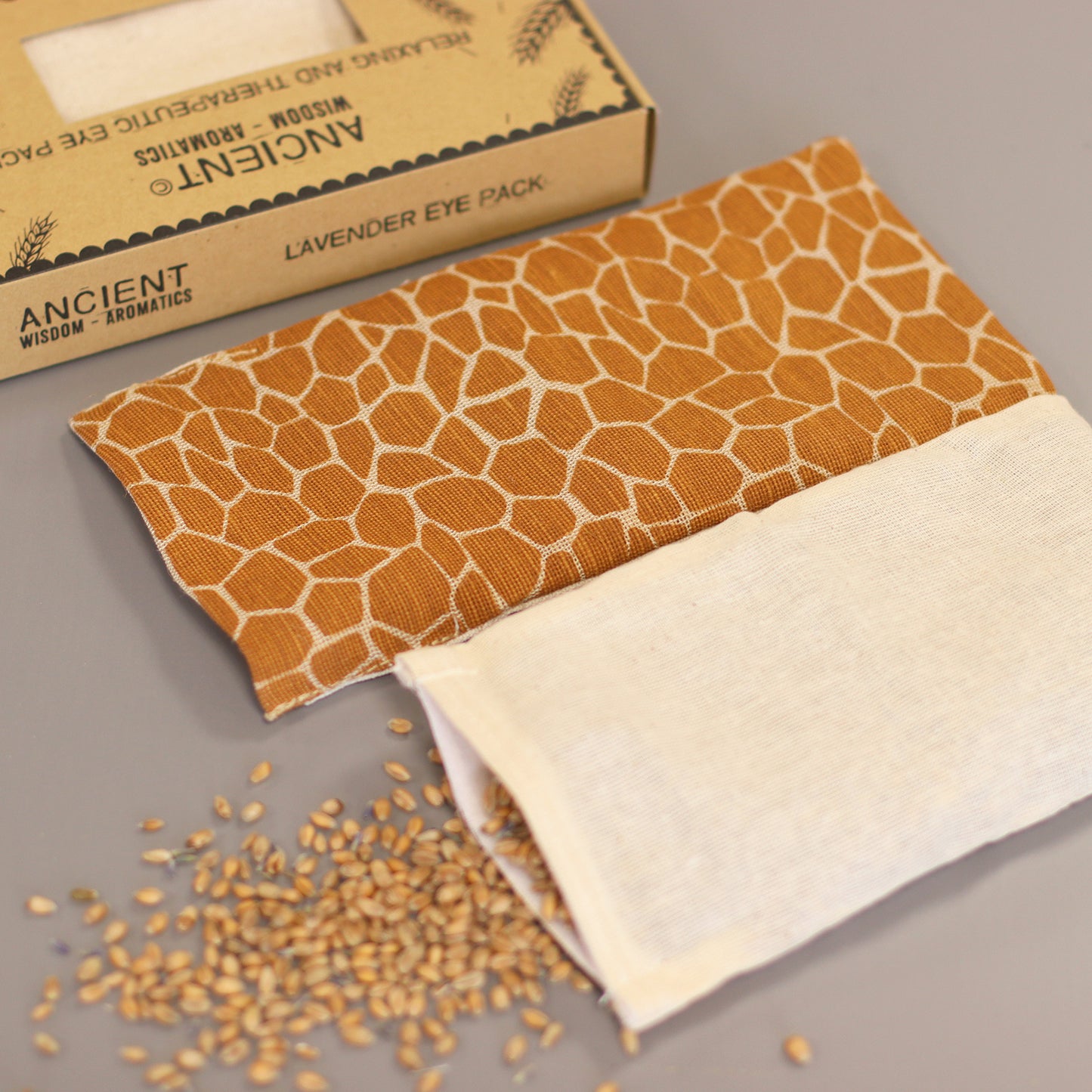 Lavender Natural Cotton and Juco Eye Pillow/Mask - Madagascar Giraffe (UK Only)