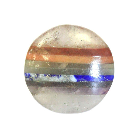 Gemstone Chakra (Rainbow) Palm Stone (Flat Circle)