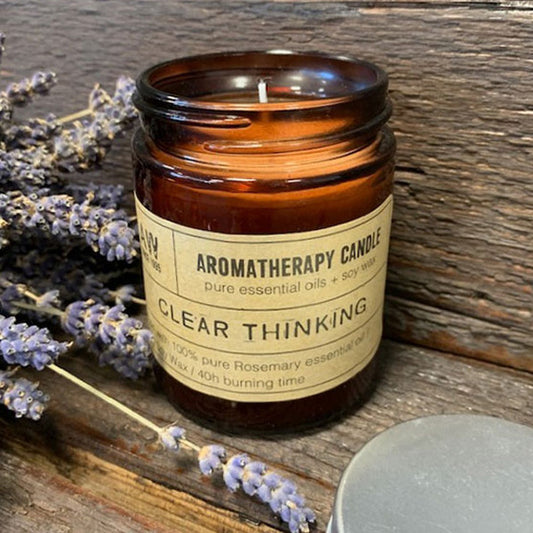 Aromatherapy Soy Wax Candle - Clear Thinking (Rosemary)