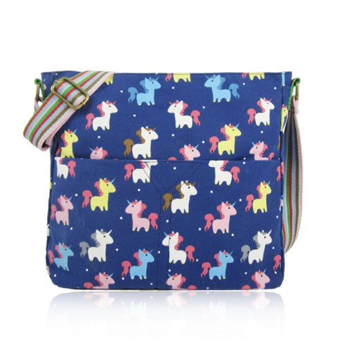 Unicorn Canvas Cross Body Bag - Various Colours Available