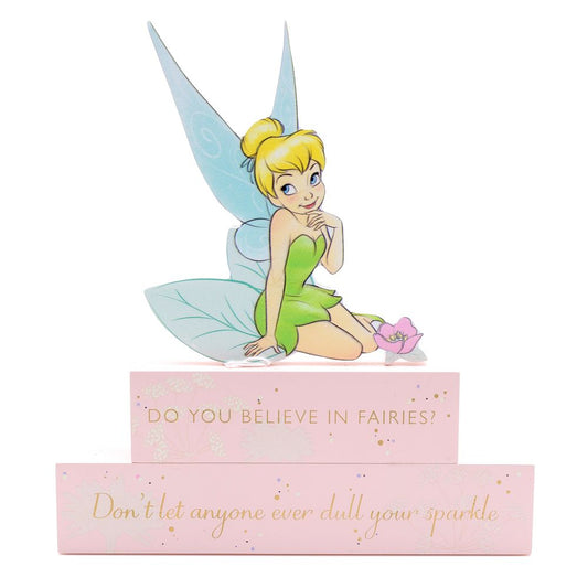 Disney - Tinkerbell 'Do you believe in Fairies?' Wooden Block Decoration