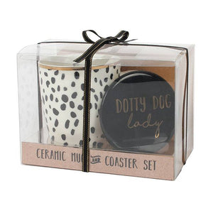 Dotty Dog Lady Mug and Coaster Set