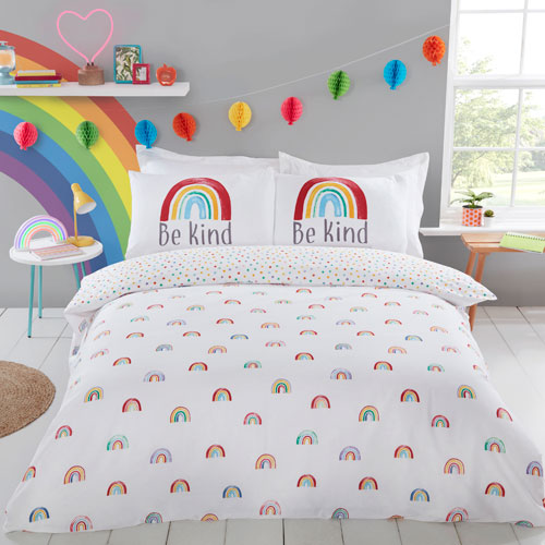 Be Kind Rainbow Duvet Cover Set - Double