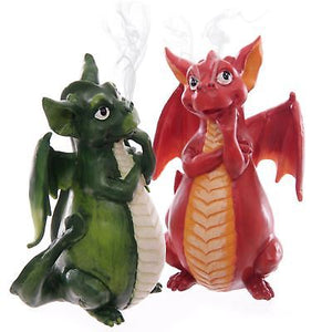 Cartoon Design Dragon Incense Burner - Available in Red or Green