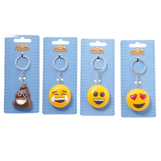 Emotive Keyrings: Poop, Joy, Big Smile, Heart Eyes