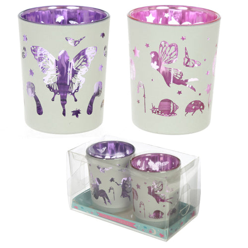 Set of 2 Fairy Garden Tealight Holders