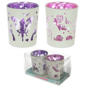 Set of 2 Fairy Garden Tealight Holders