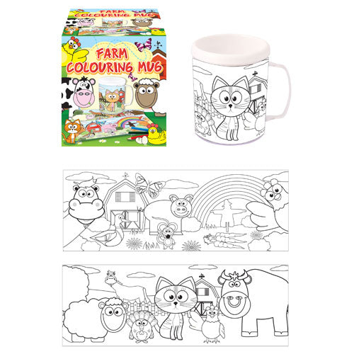 Childrens Colour Your Own Farm Animals (Plastic) Mug