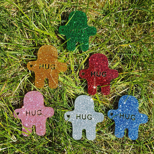 Glitter Acrylic 5cm Pocket Hug(s) - Keyring Option