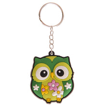 Cute and Colourful PVC Owl Keyring
