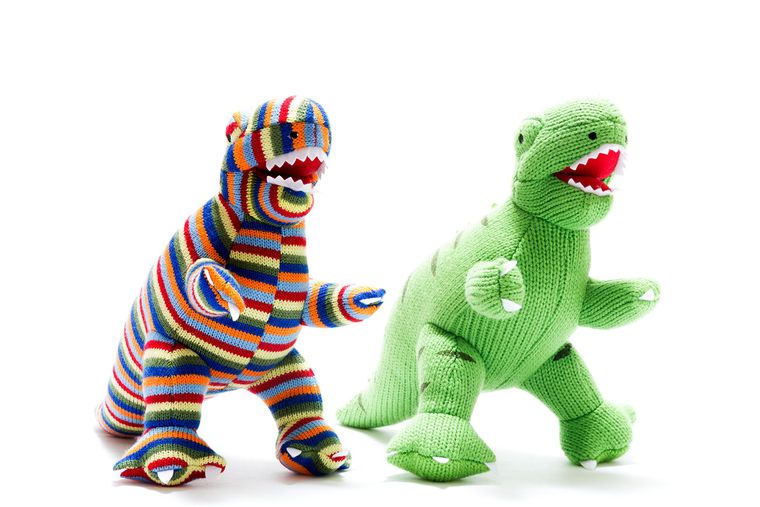 Knitted Green Dinosaur (T-Rex) Toy