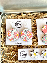 Eco Friendly - Hand Painted Wooden Earrings Gift Set - Floral Collection