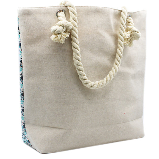 Rope Handle Mandala Bag - Deep Blue