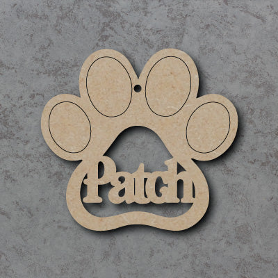 Personalised and Customisable Pet Paw Print Christmas Hanging Decoration