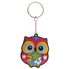 Cute and Colourful PVC Owl Keyring
