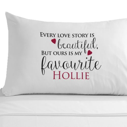 Personalised Mr & Mrs 'Love Story' Pillowcases - Perfect for Valentine's Day, Anniversaries and Weddings