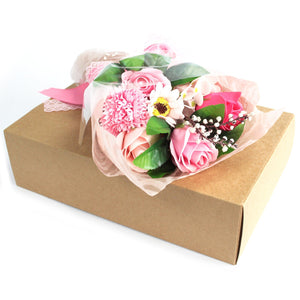 Boxed Soap Flower Bouquet - Pinks