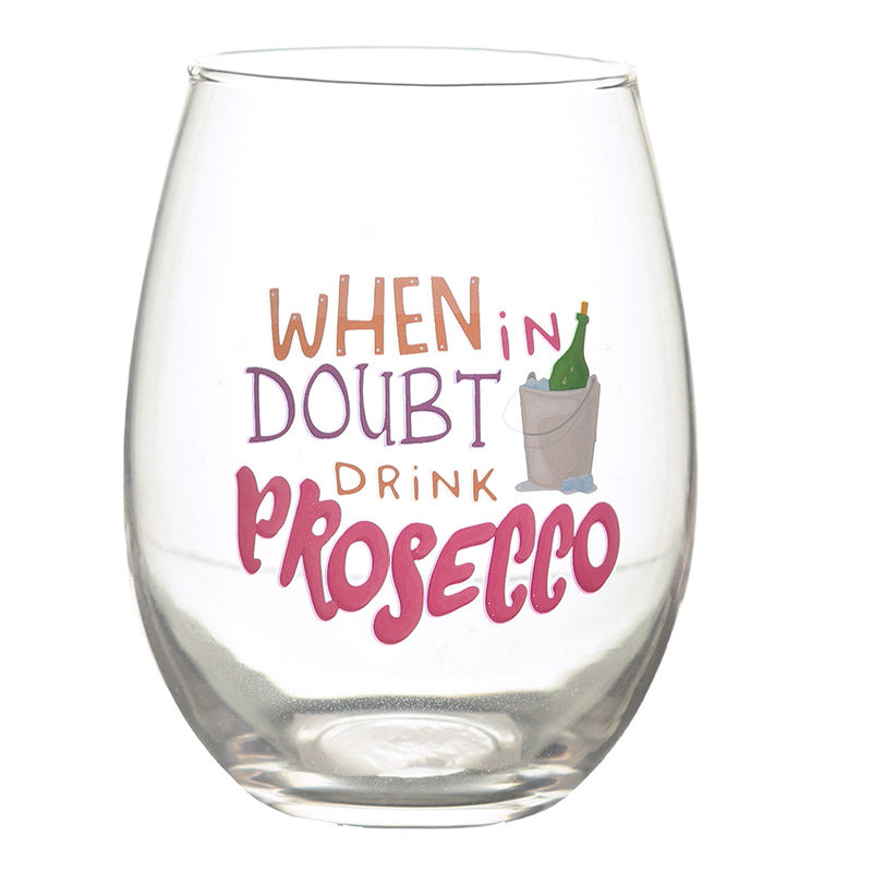 Pop the Prosecco Set of 2 Glass Tumblers